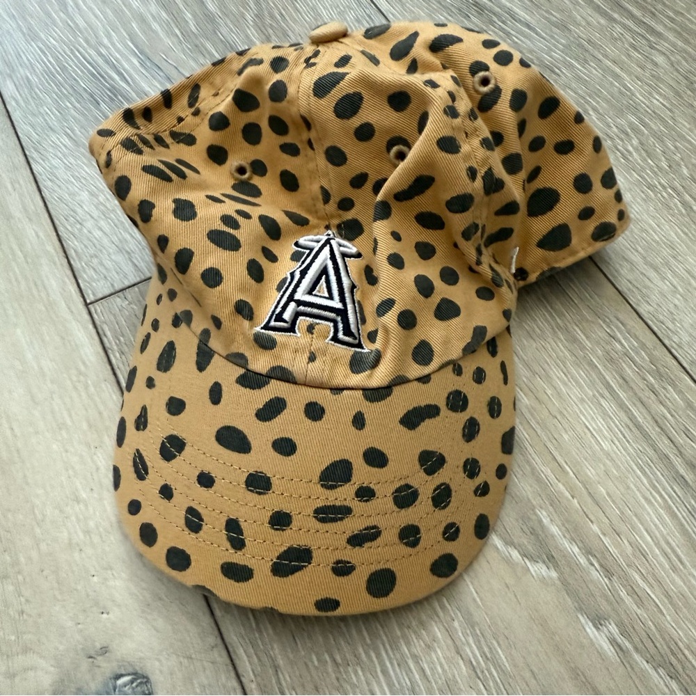 Angels leopard print vintage Tan Black Spotted Baseball Cap baggu style print